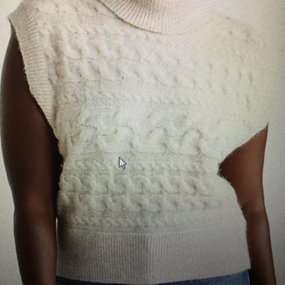 NWT Turtle neck sleeveless cable knit sweater - Picture 8 of 9